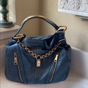 🎁Prada🎁 Glace Calf Hobo blue